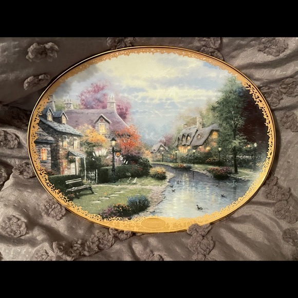 Thomas Kinkade Dining Thomas Kinkade Lamplight Village Plate Poshmark